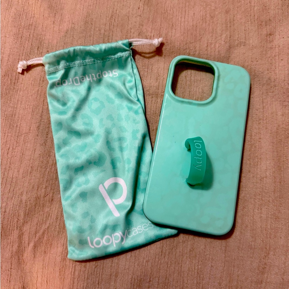 Loopy Mint Leopard Case - iPhone 14 Pro Max